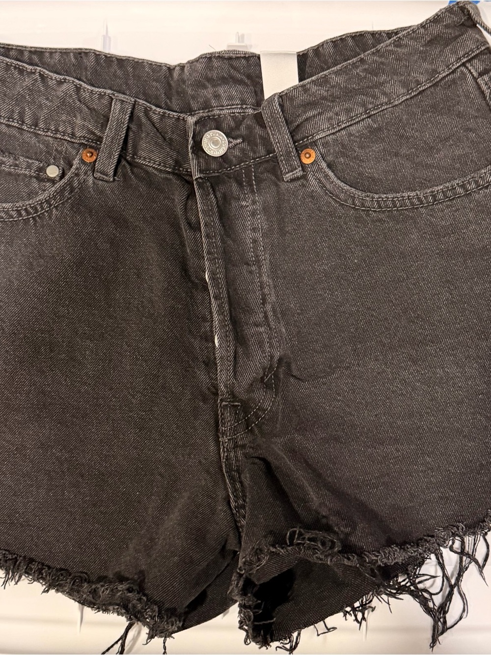 Black Frayed Hem Women's Denim Shorts